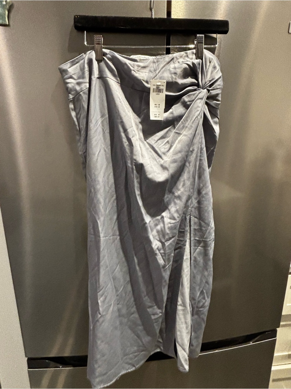 Abercrombie & Fitch Light Gray Midi Skirt with Side Knot